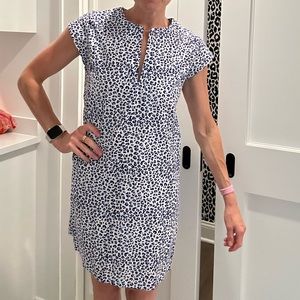 Three Islands summer dress in blue leopard NWT